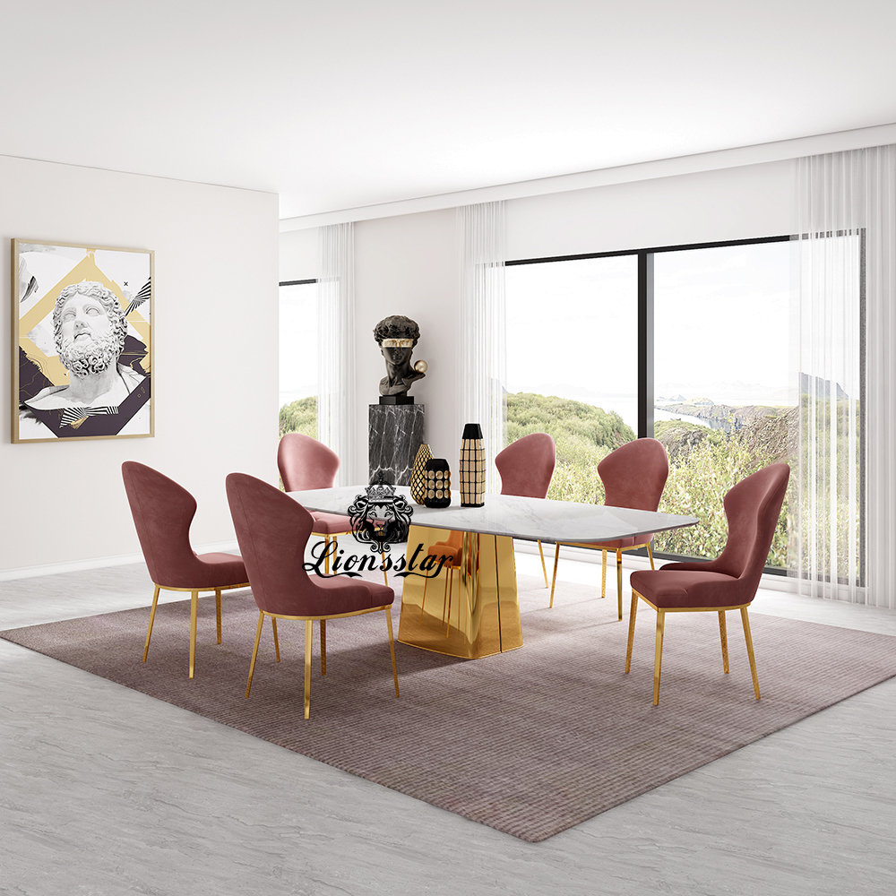 Luxus Designer Esstisch Set Gold Tower Luxus Designer Esstisch Set Gold Tower