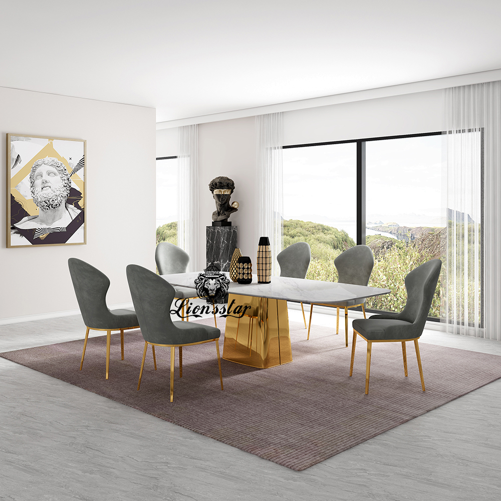 Luxus Designer Esstisch Set Gold Tower Luxus Designer Esstisch Set Gold Tower