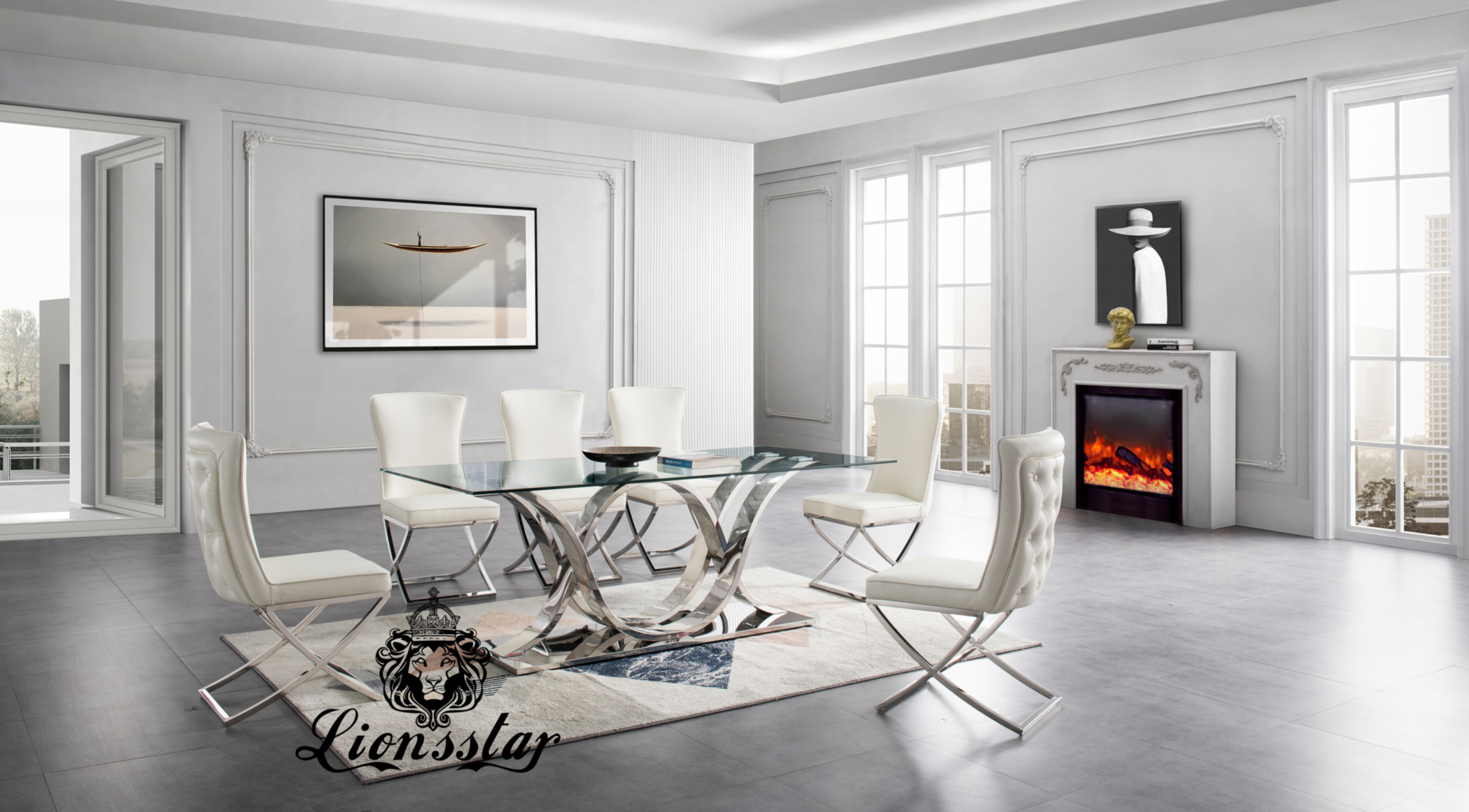 Luxus Esszimmer Stuhl Light Loft Chromgold | Lionsstar GmbH