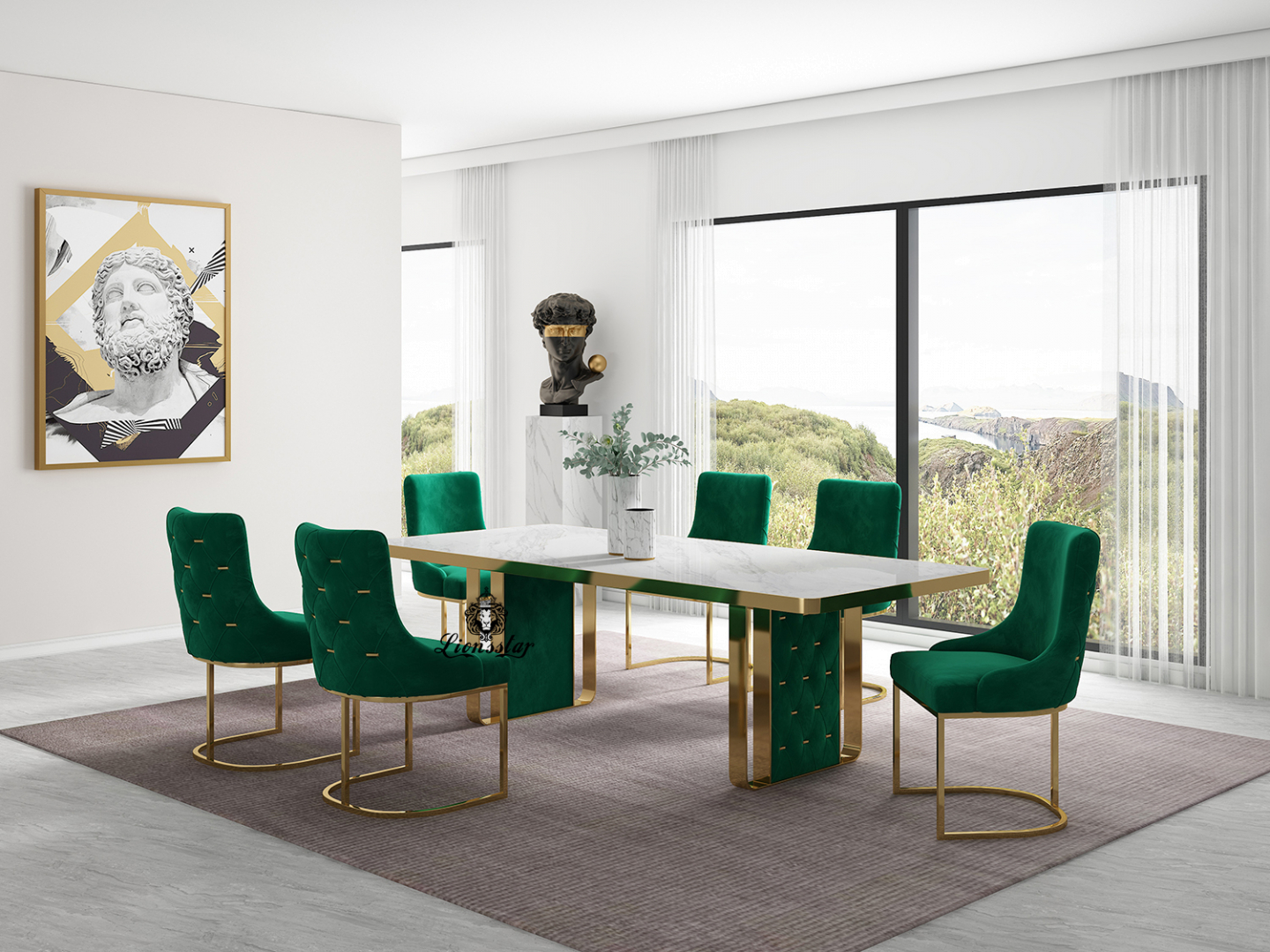 Luxus Esstisch Shine Design Golden