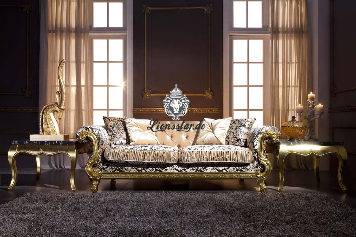 3er Barock Sofa Purpur 3er Barock Sofa Purpur