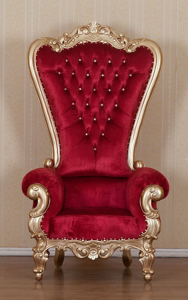 King Chair Samt Rot