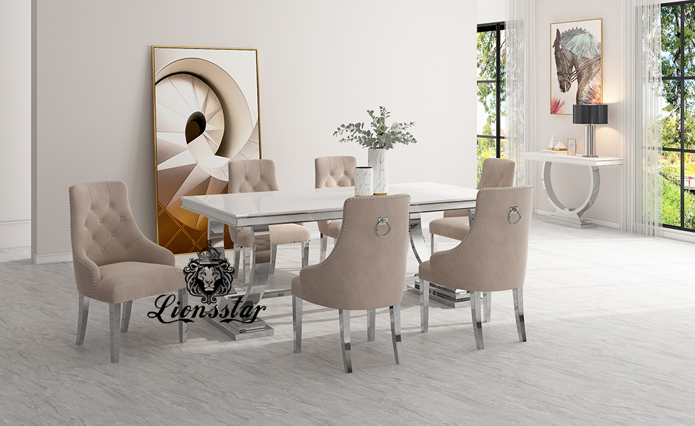 Luxus Esstisch Set Loft Design Silver Luxus Esstisch Set Loft Design Silver