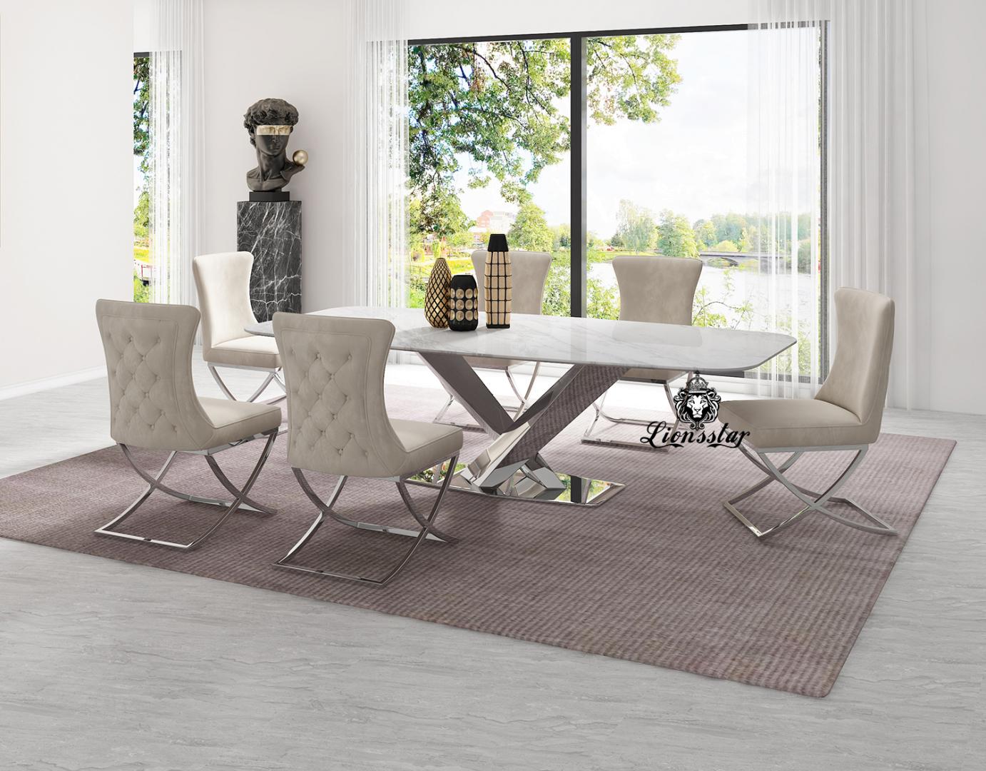 Luxus Designer Esstisch Bridge Silver Luxus Designer Esstisch Bridge Silver