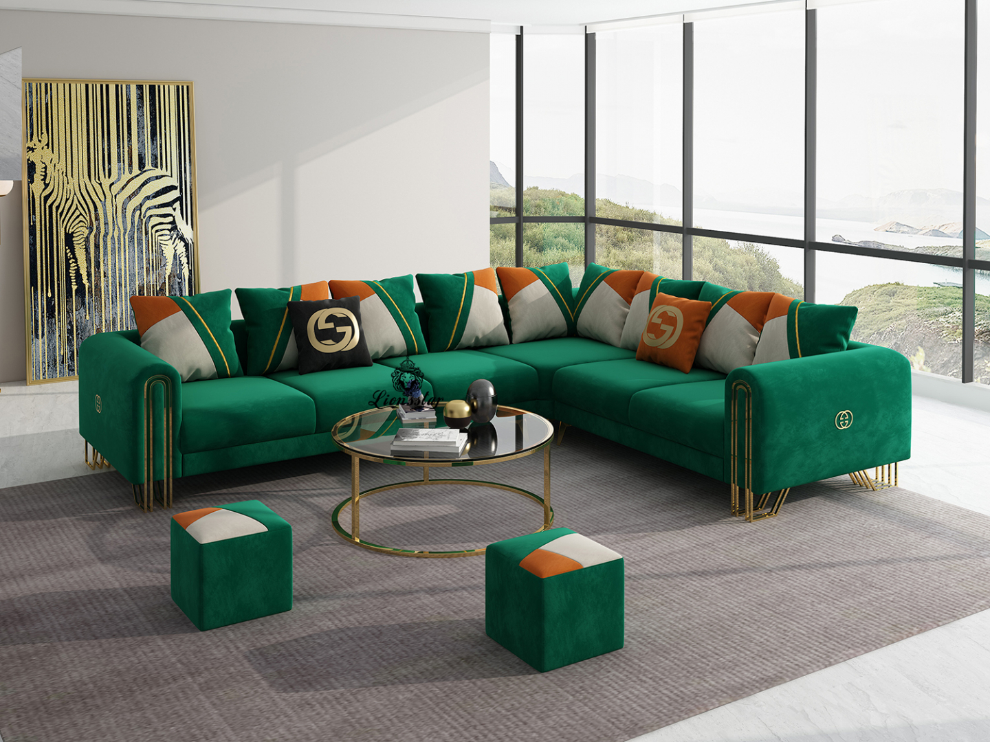 Luxus Designer Wohnlandschaft L-Form Loft-Stil Honey