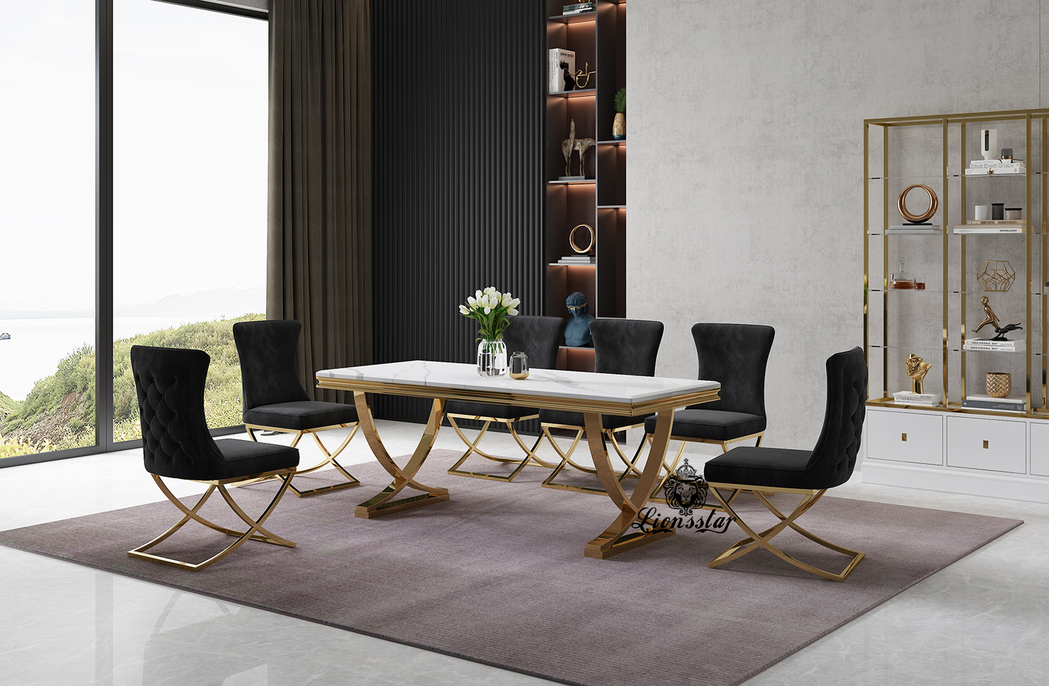 Luxus Esszimmer Stuhl Light Loft Chromsilber