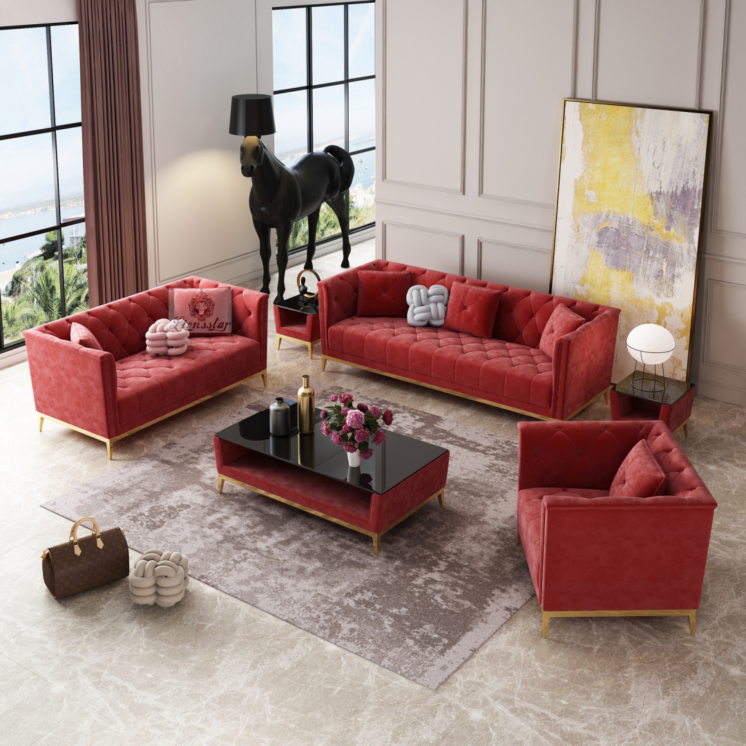 Designer Sofa Set Chesterfield Stil Modern