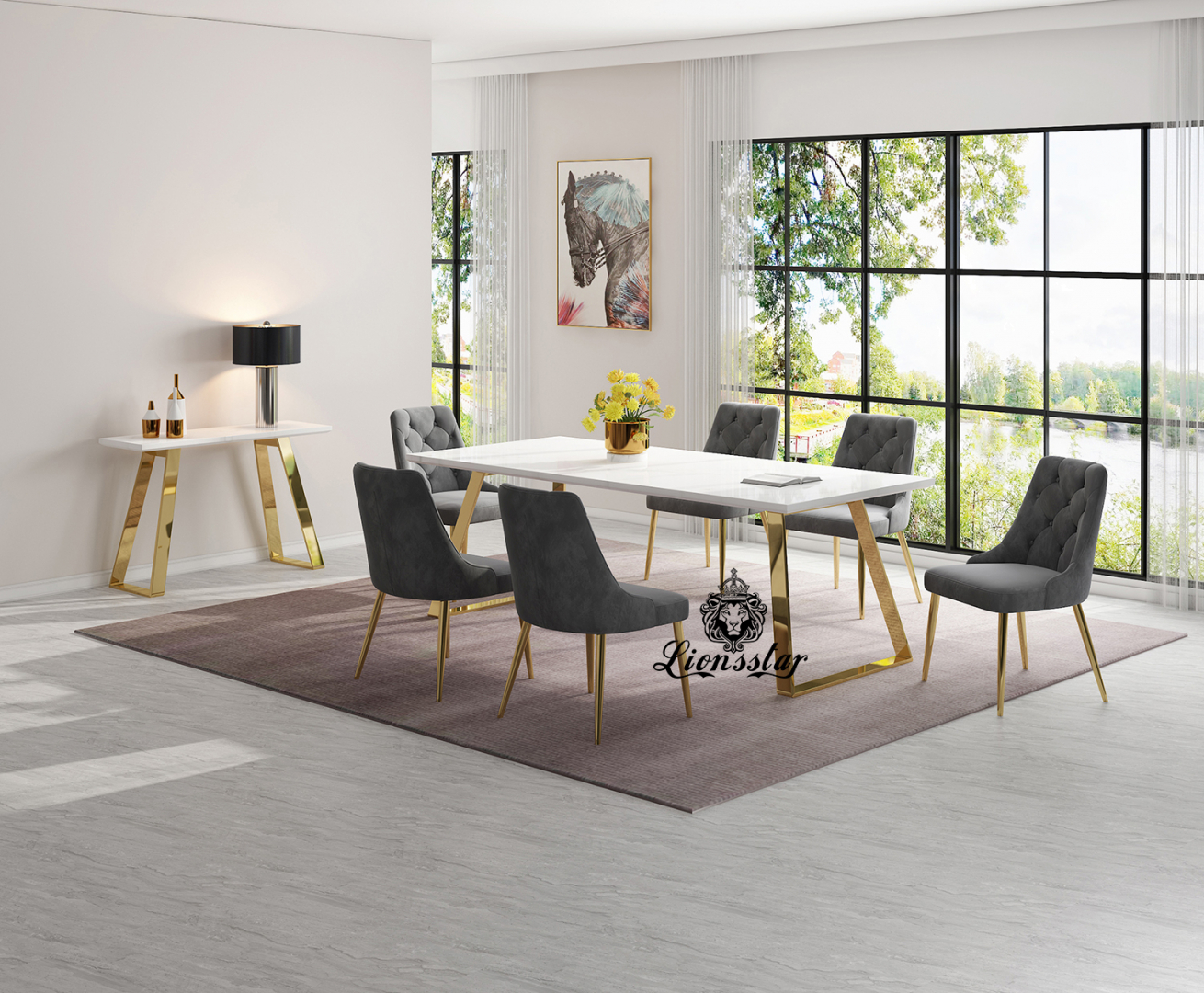 Luxus Designer Esstisch Set Ashley