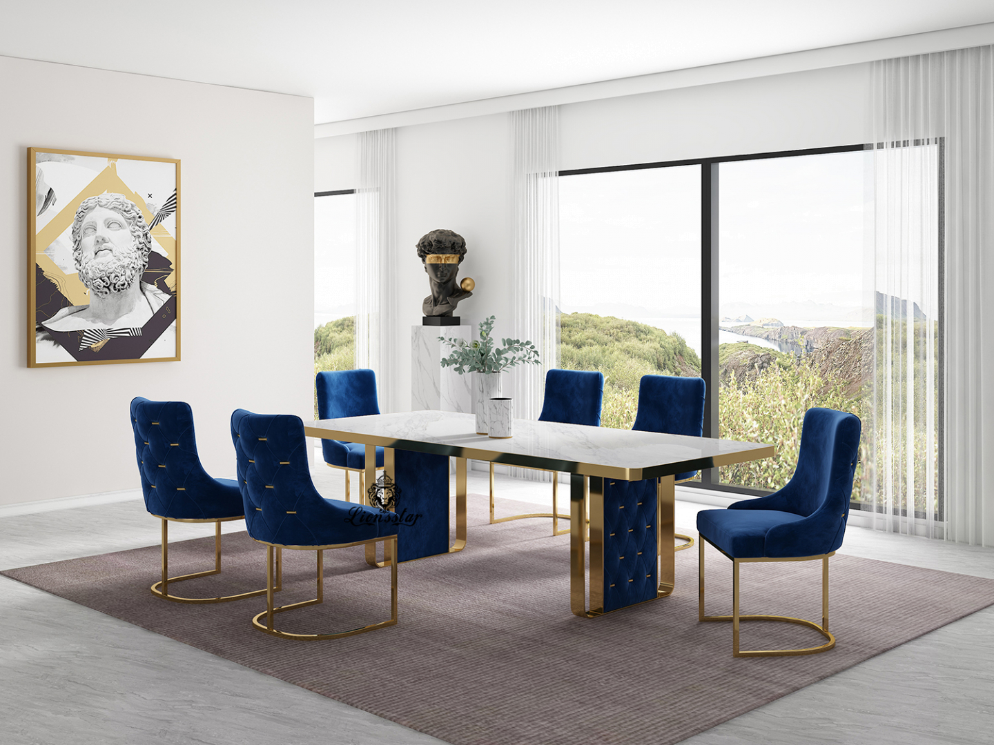 Luxus Esstisch Shine Design Golden