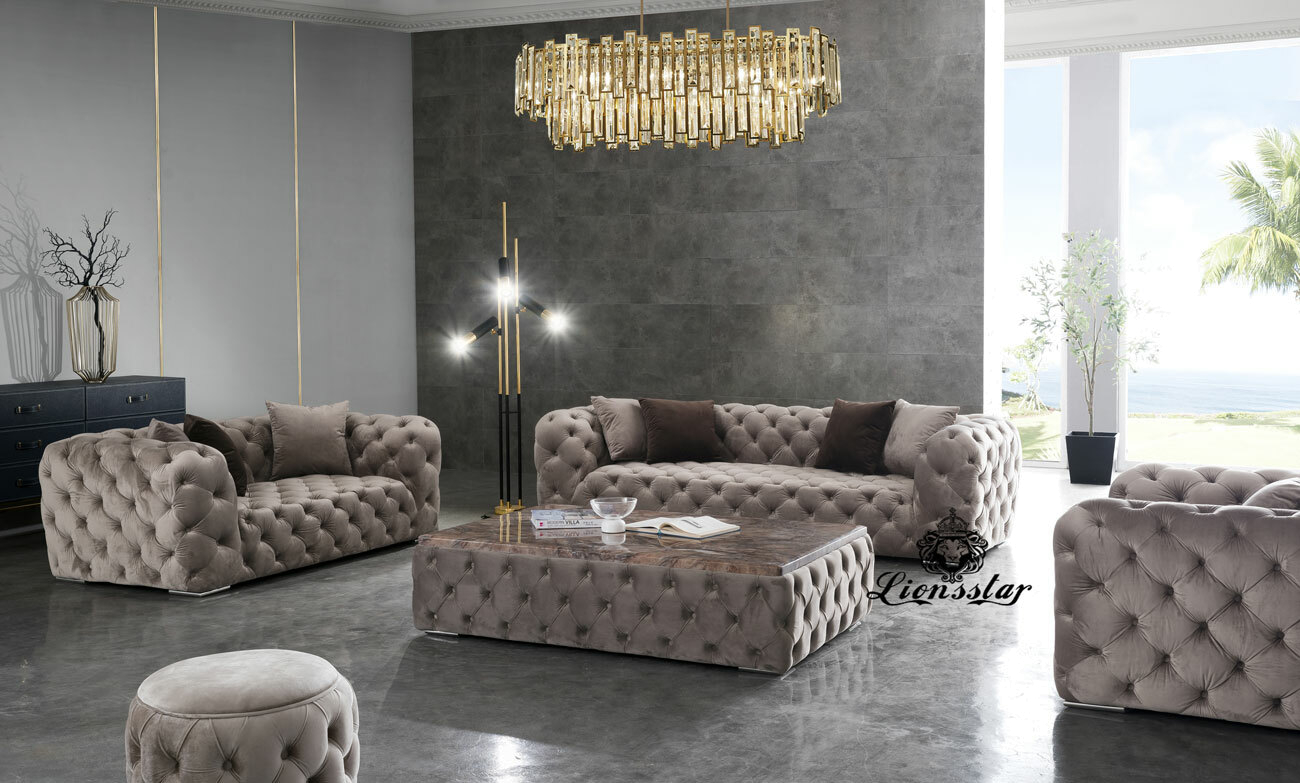 Designer Sofaset Gesteppt