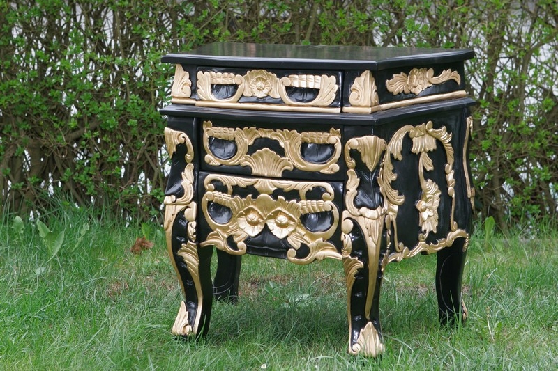 Nachttisch fürs Rococobett Schwarz-Gold Nachttisch fürs Rococobett Schwarz-Gold