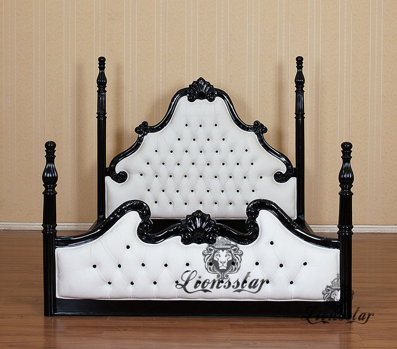 Barockbett Chippendale Weiß