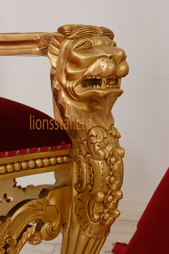 Thronstuhl Löwe Gold Rot Thronstuhl Löwe Gold Rot