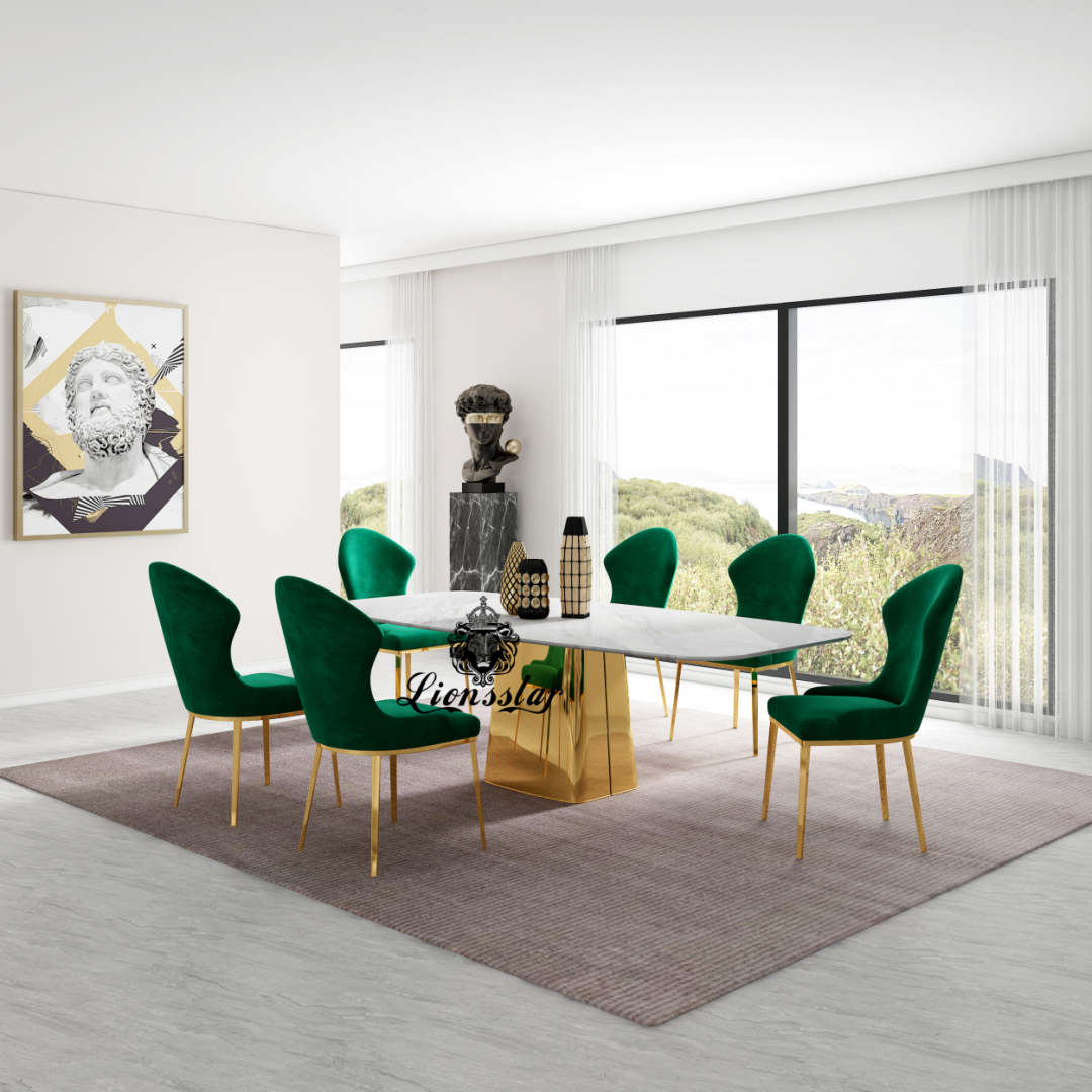 Luxus Designer Esstisch Set Gold Tower Luxus Designer Esstisch Set Gold Tower