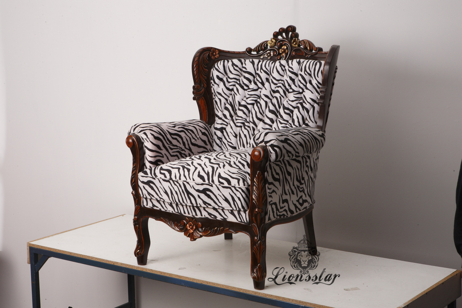 Thronstuhl Barock Zebra