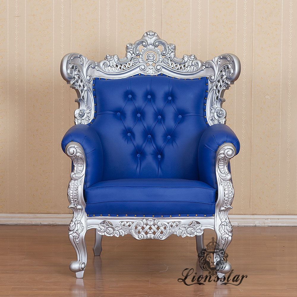 Thronstuhl Barock Silberblau Thronstuhl Barock Silberblau