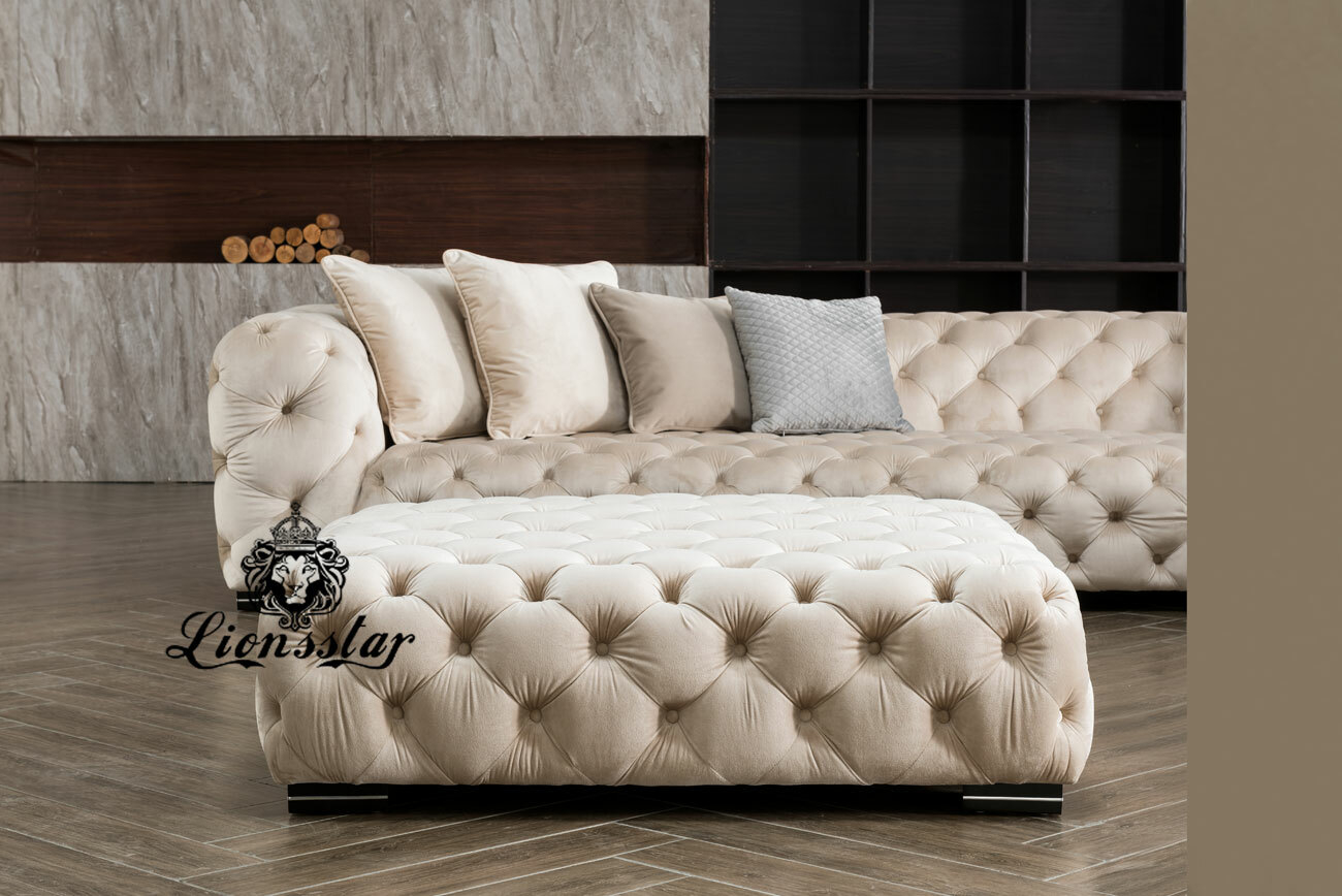 Designer Wohnlandschaft Modern Chesterfield Hell