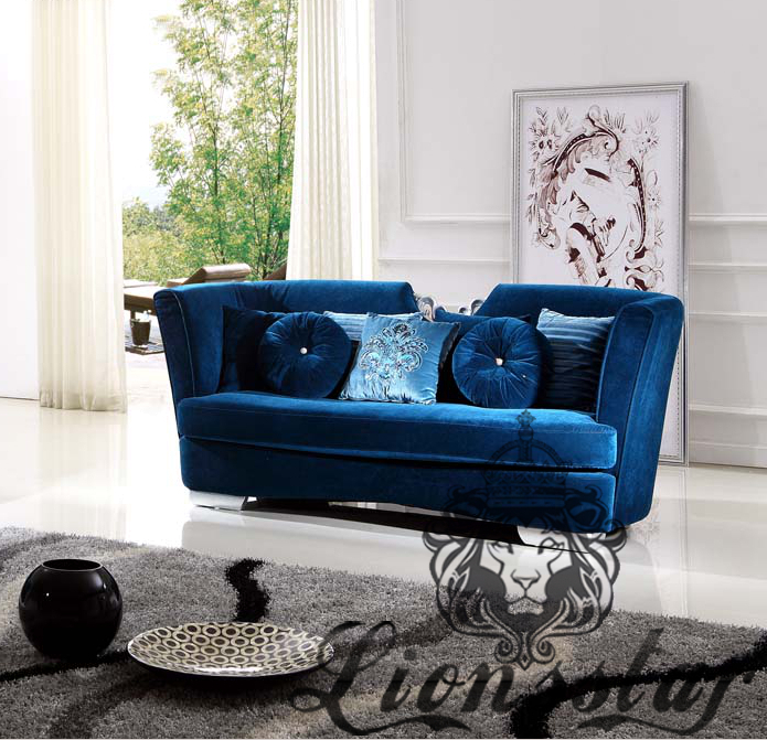 Sofaset Samt Stoff Blau