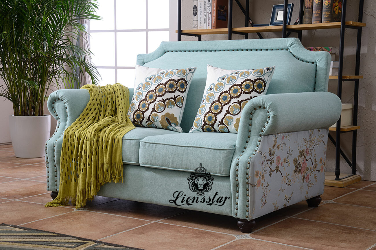 Design Sofa Set Flower Blue