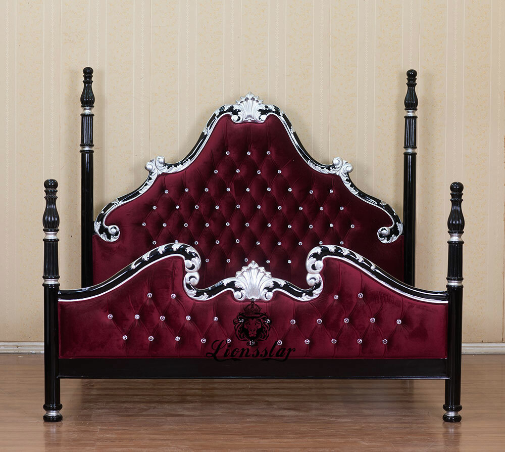 Barock Bett Dark Red Velvet