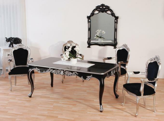 Esstisch Barock Venezia Schwarz Silber Esstisch Barock Venezia Schwarz Silber