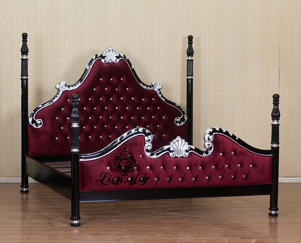 Barock Bett Dark Red Velvet