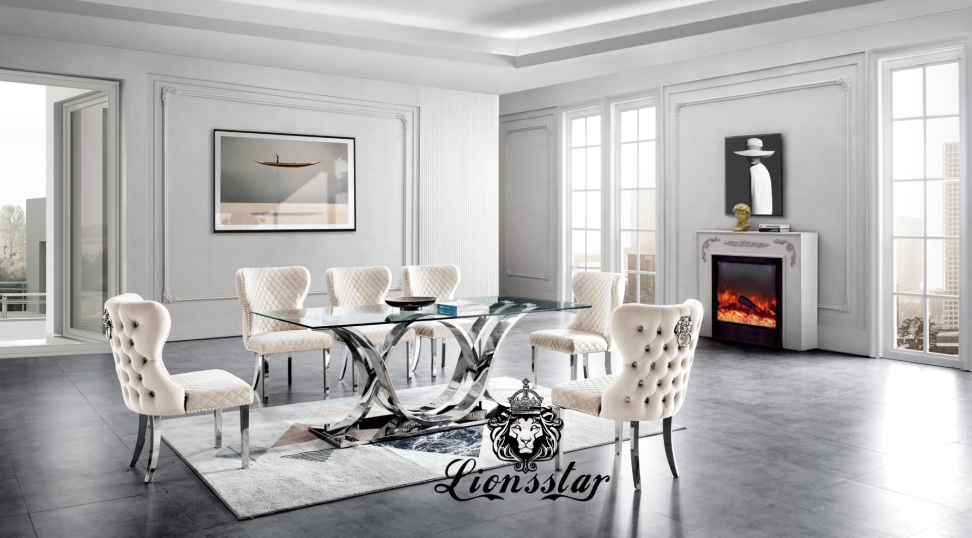 Luxus Designer Esstisch Set Klassik Industry Luxus Designer Esstisch Set Klassik Industry