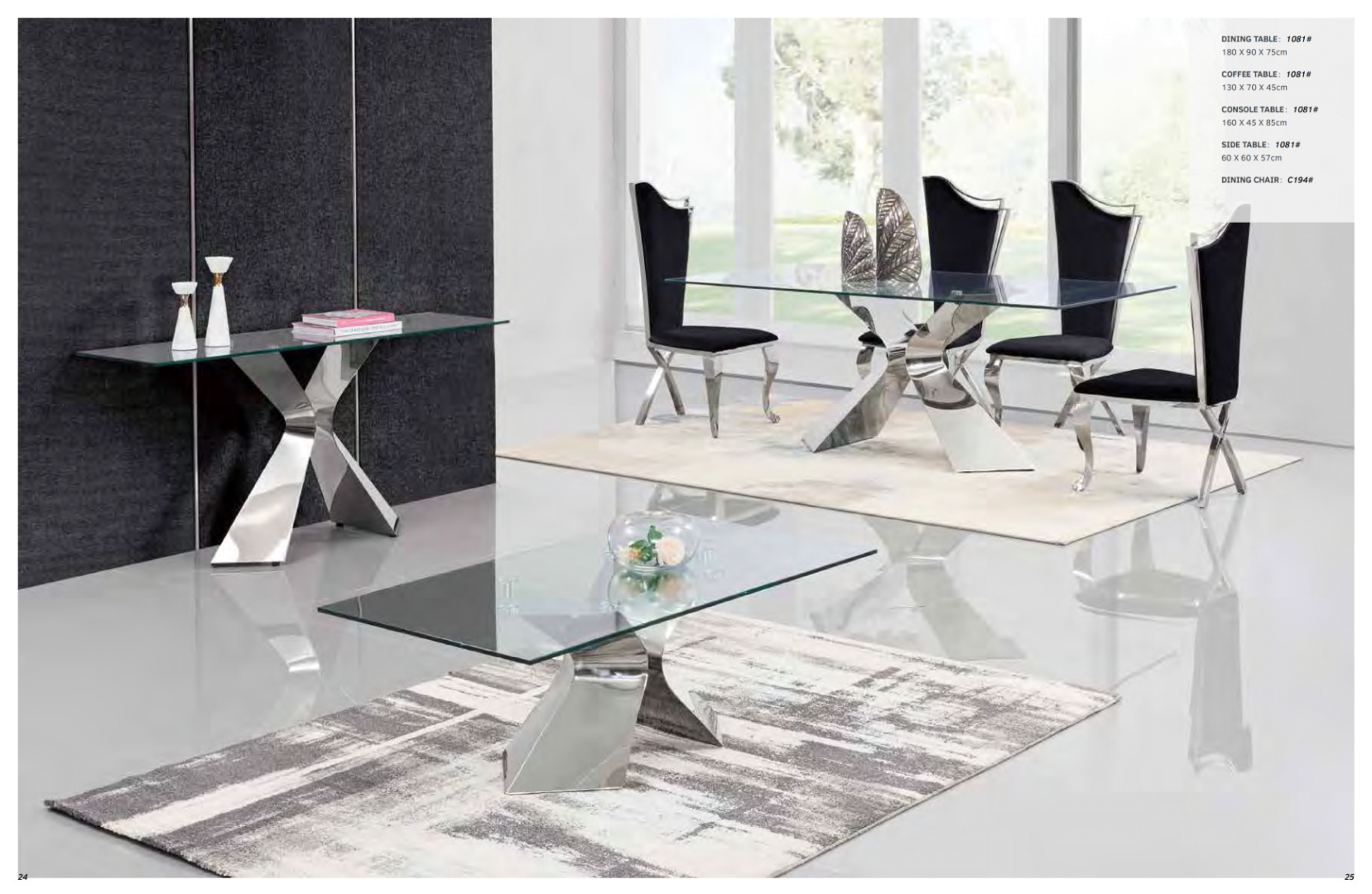 Luxus Designer Esstisch Merilin Gold 