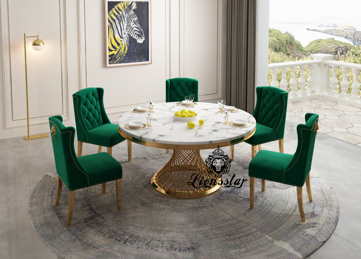 Designer Esstisch Set Golden Spirit Designer Esstisch Set Golden Spirit