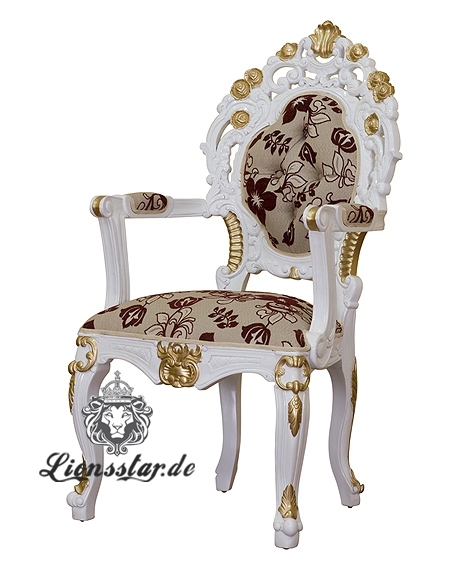 Stuhl Blumenmuster Weiß Lehne Stuhl Blumenmuster Weiß Lehne