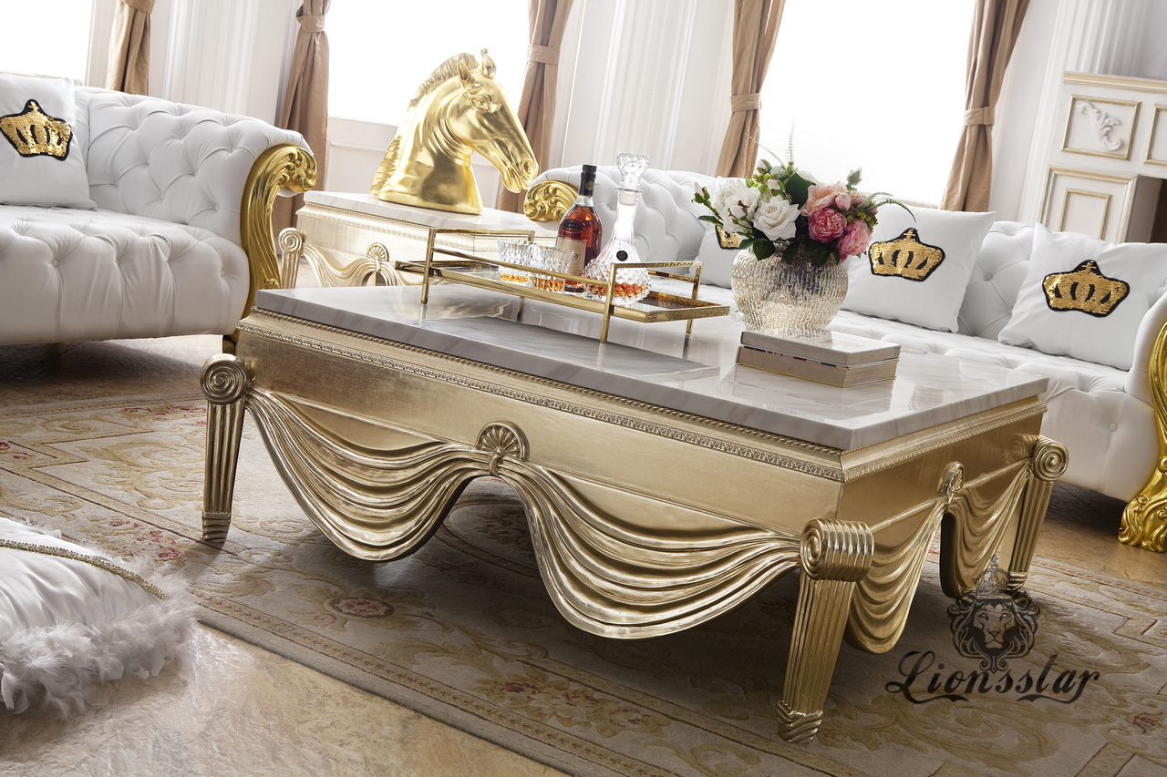 Sofaset Weiß Gold
