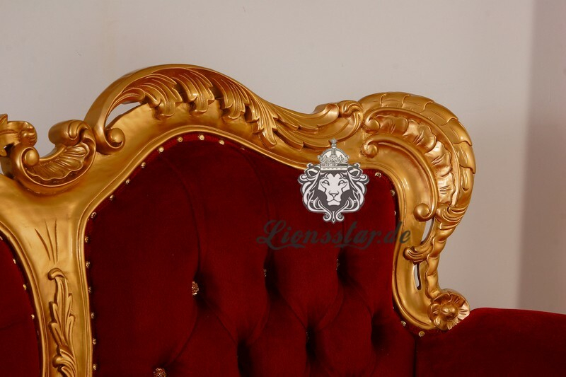 3er-Sofa Barock Weiss-Gold