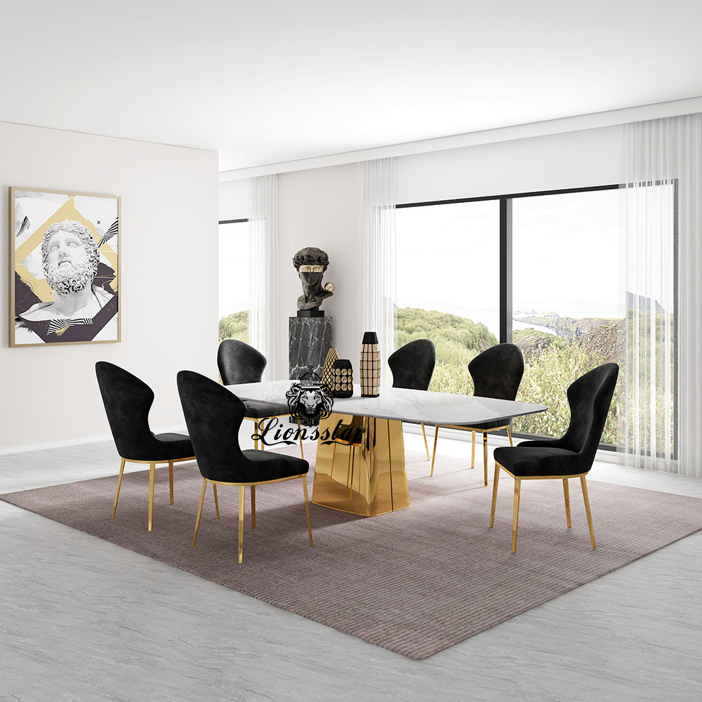 Luxus Designer Esstisch Set Gold Tower Luxus Designer Esstisch Set Gold Tower
