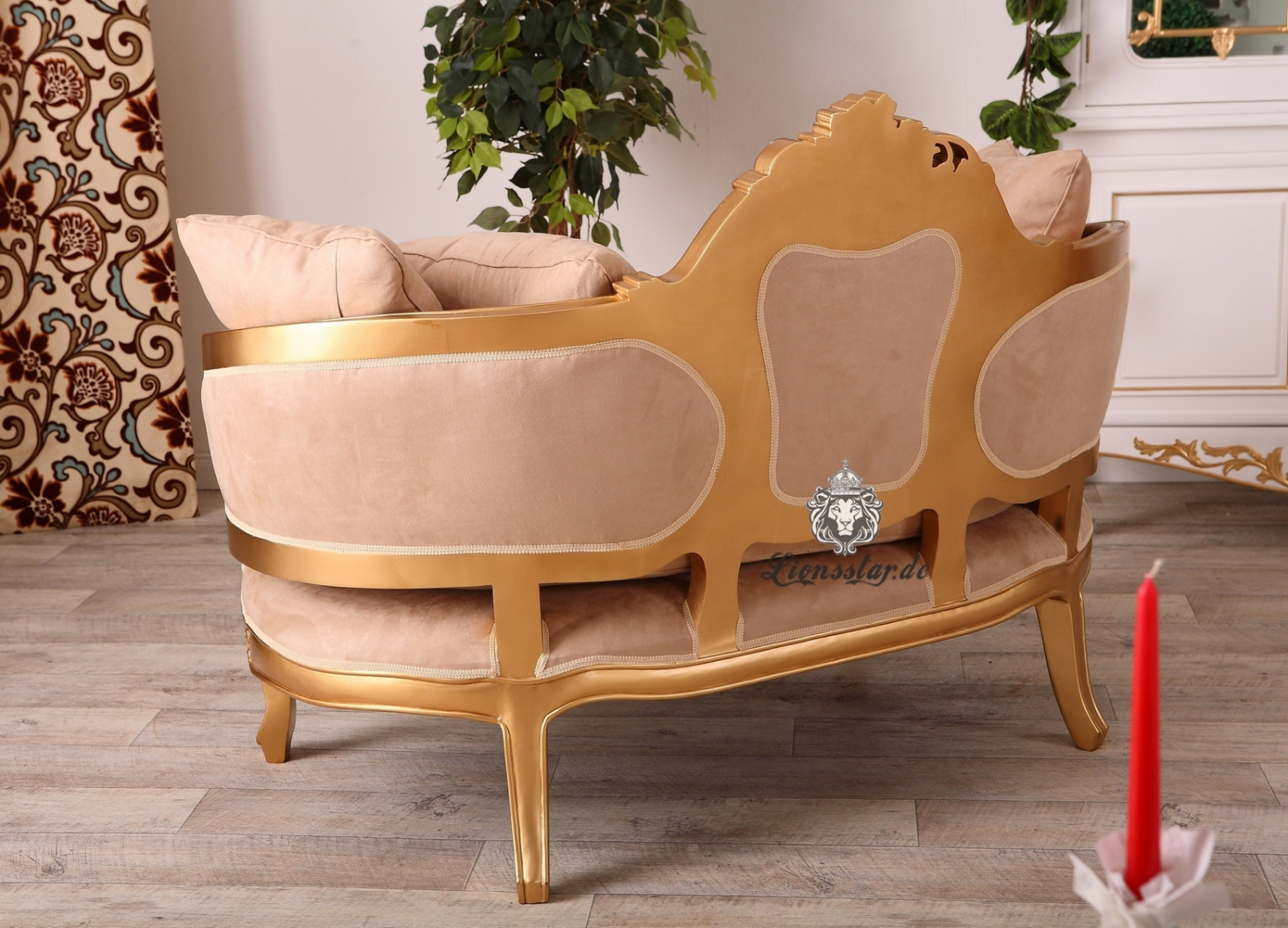 Luxus Sofa Recamiere Rococo Gold