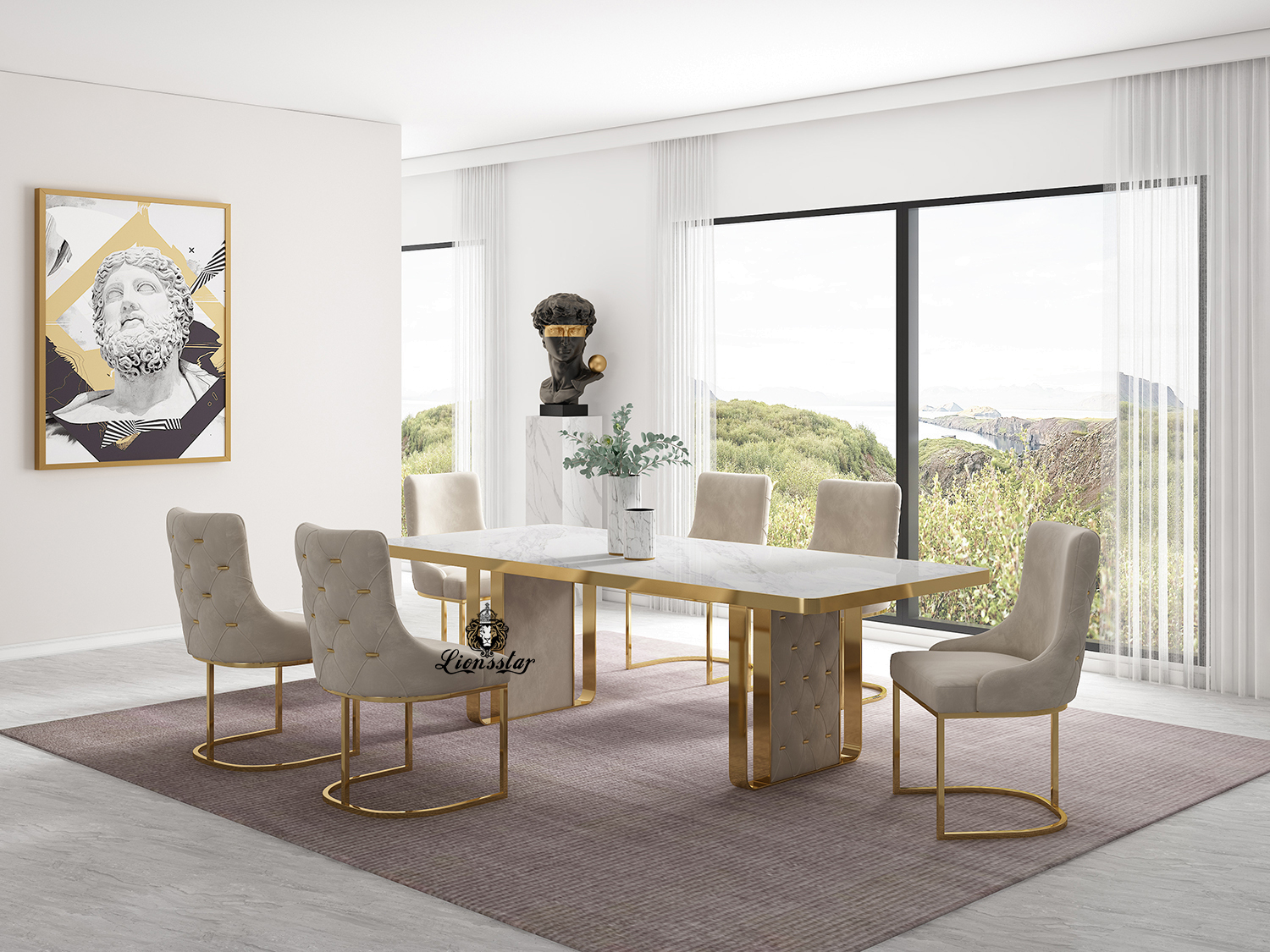 Luxus Esstisch Shine Design Golden