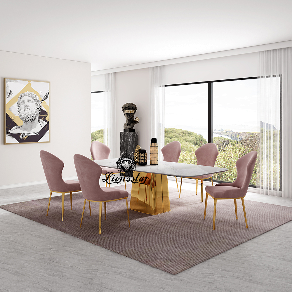 Luxus Designer Esstisch Set Gold Tower Luxus Designer Esstisch Set Gold Tower