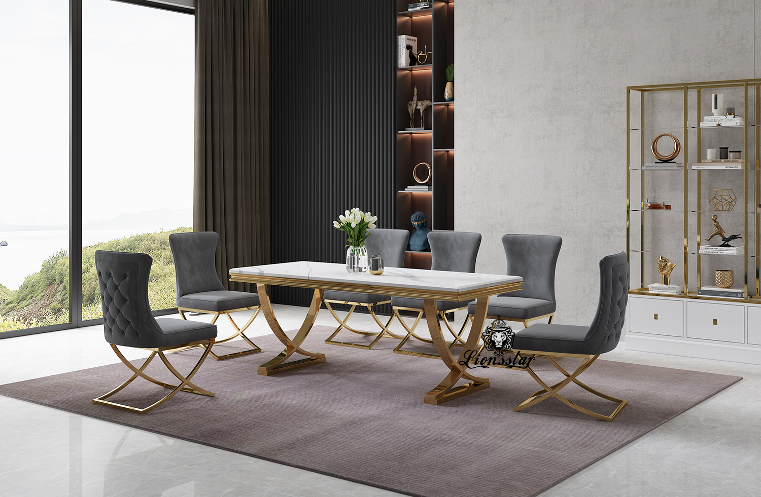 Luxus Esszimmer Stuhl Light Loft Chromsilber