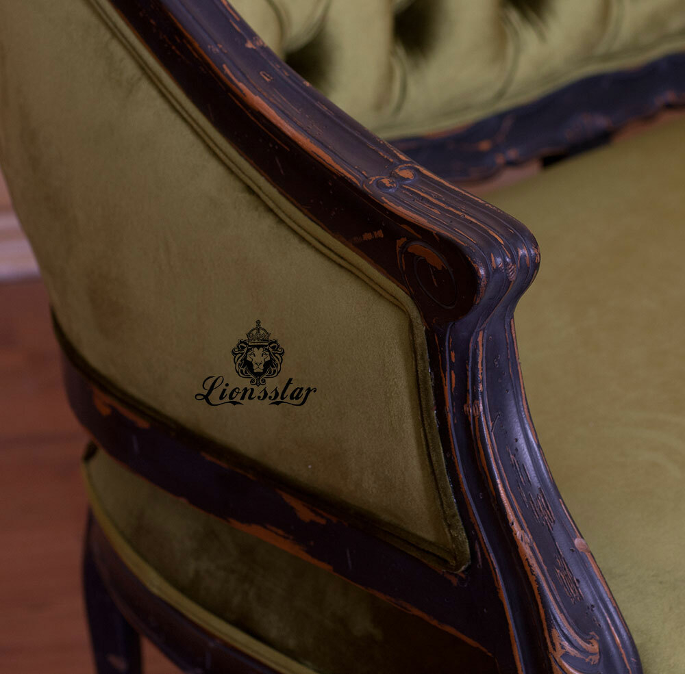 Barock Sofa Shabby Stil Velvet Gesteppt Barock Sofa Shabby Stil Velvet Gesteppt