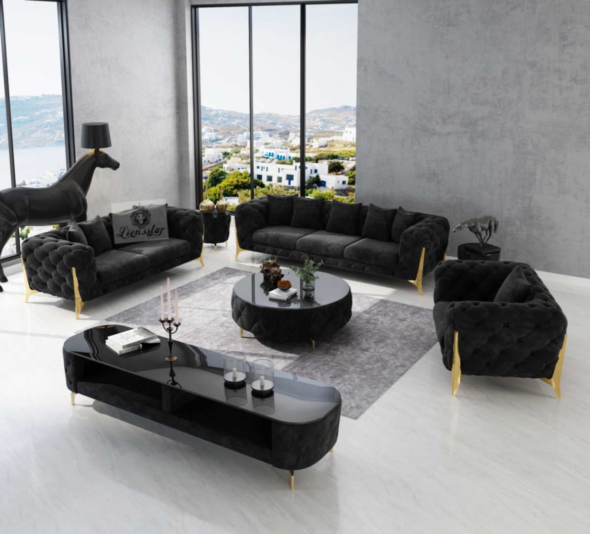 Luxus Design Sofa Set Clouds High Leg