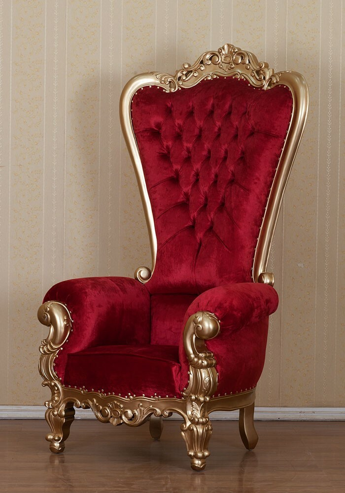 King Chair Samt Rot