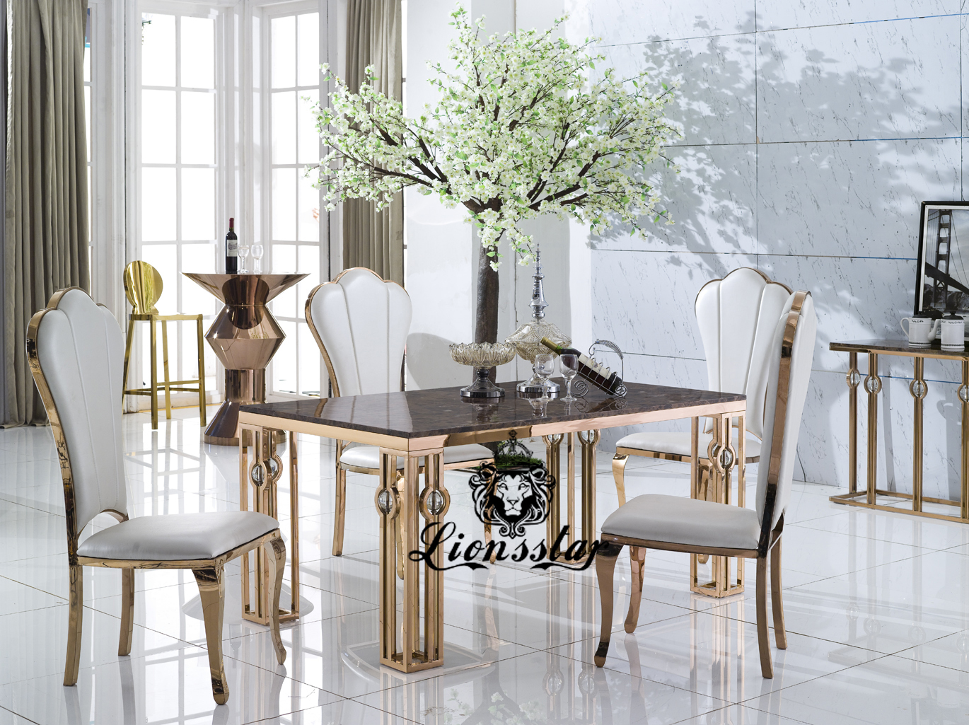 Klassik Esstischset Gold | Lionsstar GmbH