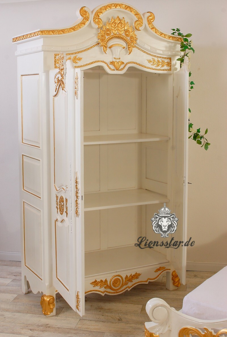 Barock Schrank Weiß-Gold Barock Schrank Weiß-Gold