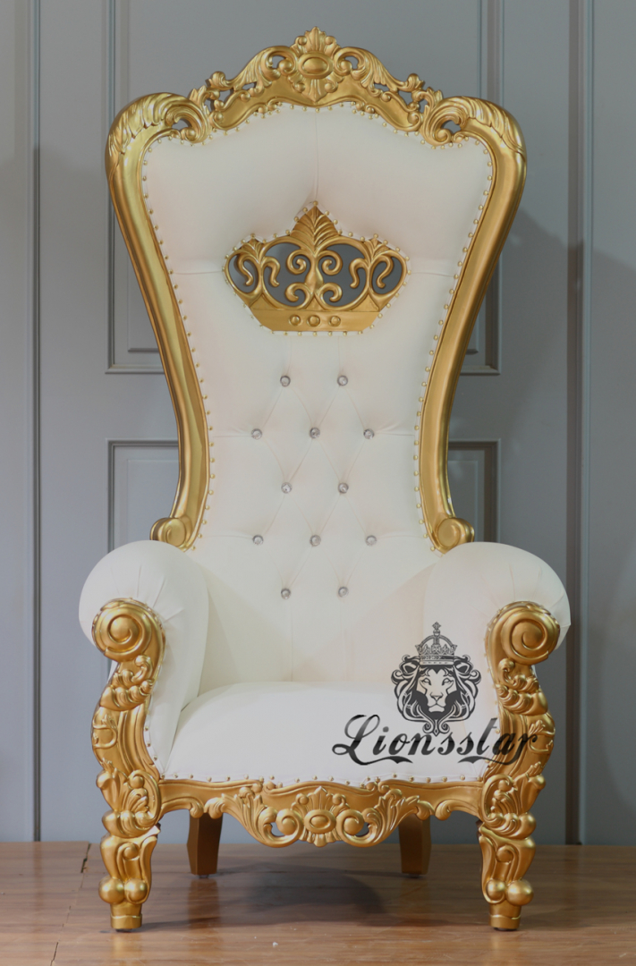 King Chair Krone Weiss Gold King Chair Krone Weiss Gold