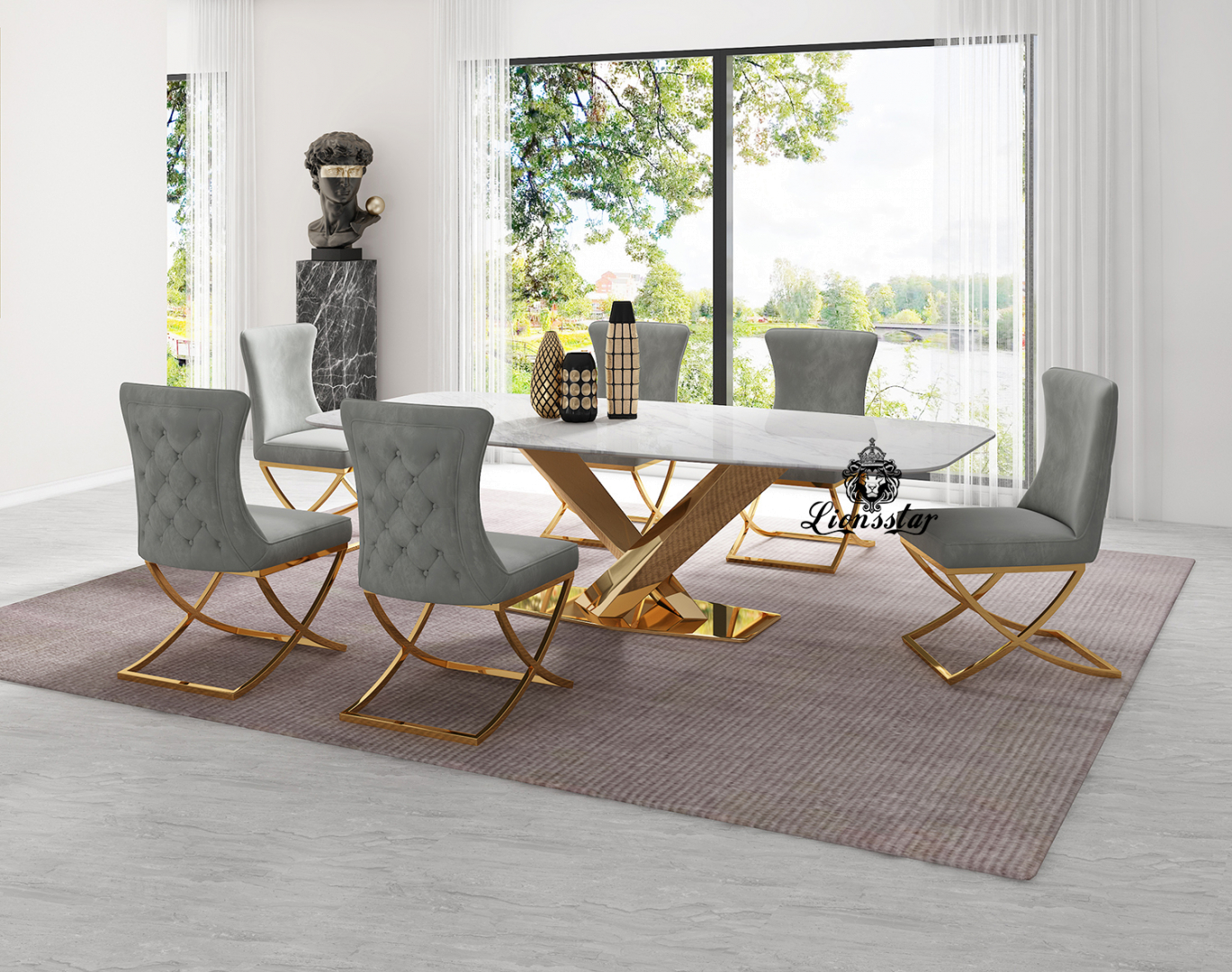 Luxus Designer Esstisch Bridge Gold Luxus Designer Esstisch Bridge Gold