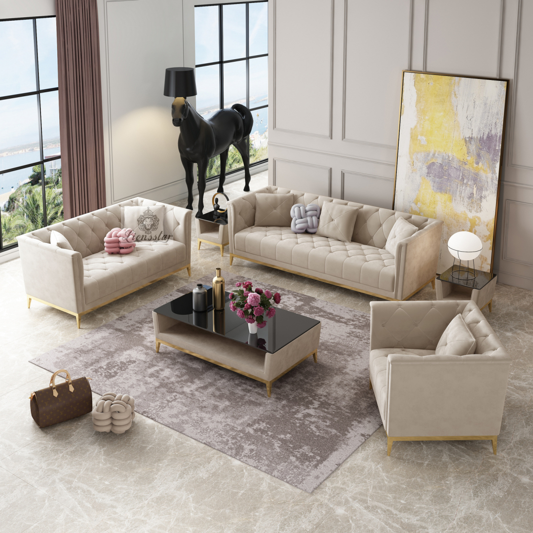 Designer Sofa Set Chesterfield Stil Modern