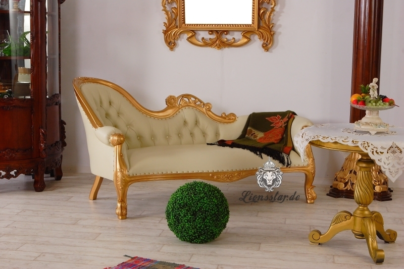 Recamiere Gold-Creme Rococostil