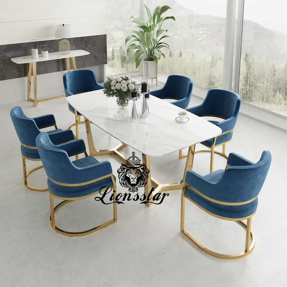 Luxus Esstisch Set Brandon Edel Metall Design Luxus Esstisch Set Brandon Edel Metall Design