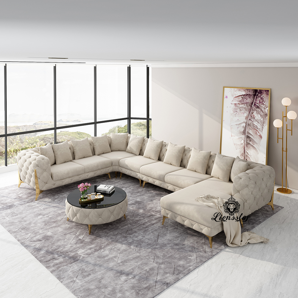 Designer Luxus Wohnlandschaft Clouds High Leg U Form XXL Lionsstar GmbH