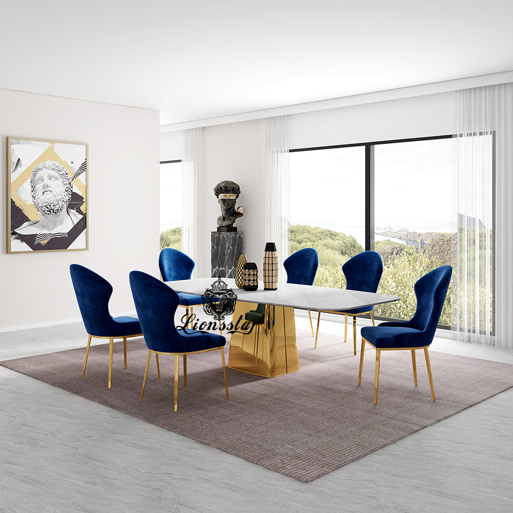Luxus Designer Esstisch Set Gold Tower Luxus Designer Esstisch Set Gold Tower