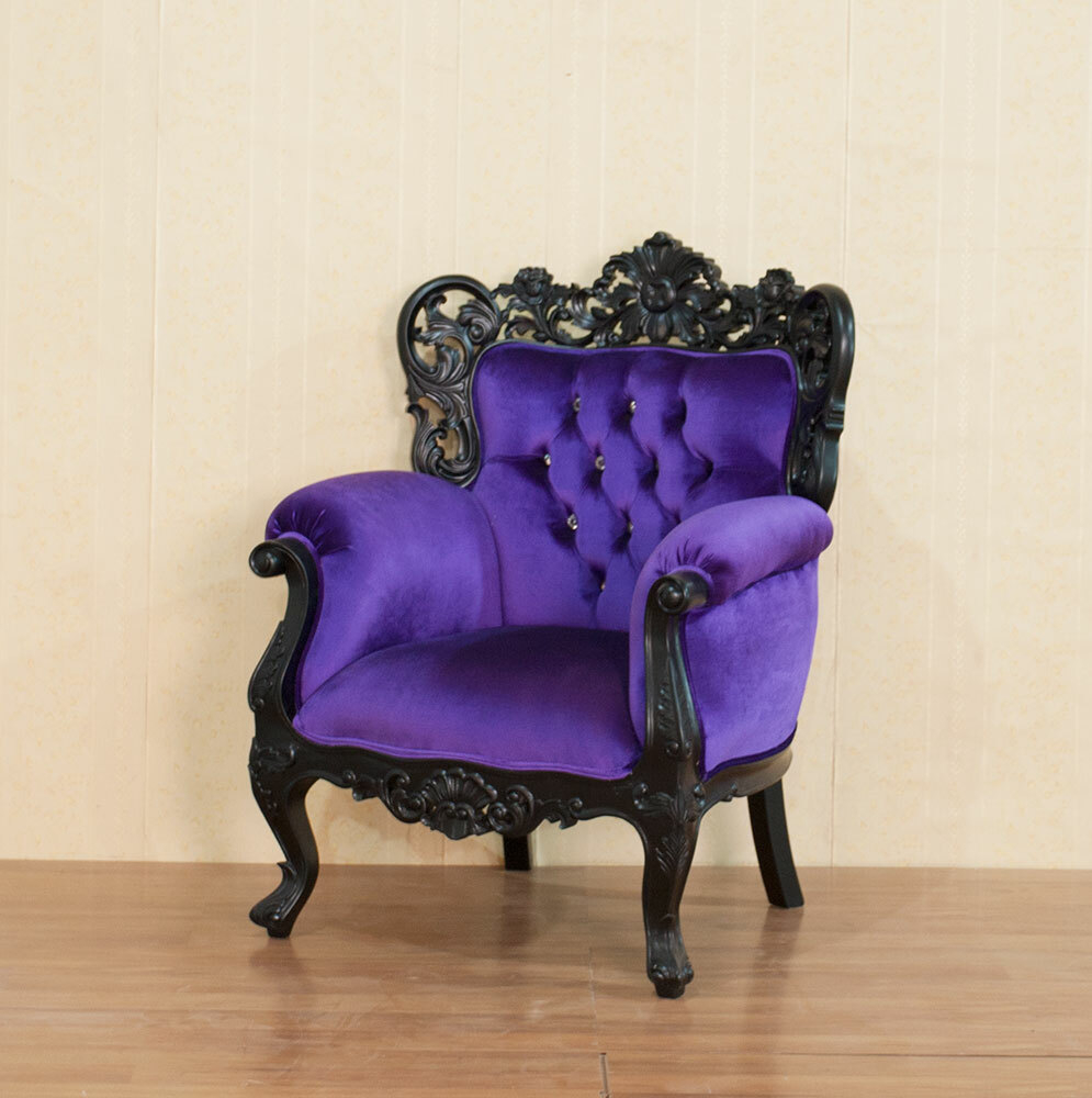 Luxus Sessel Gothik Barock Style Purple